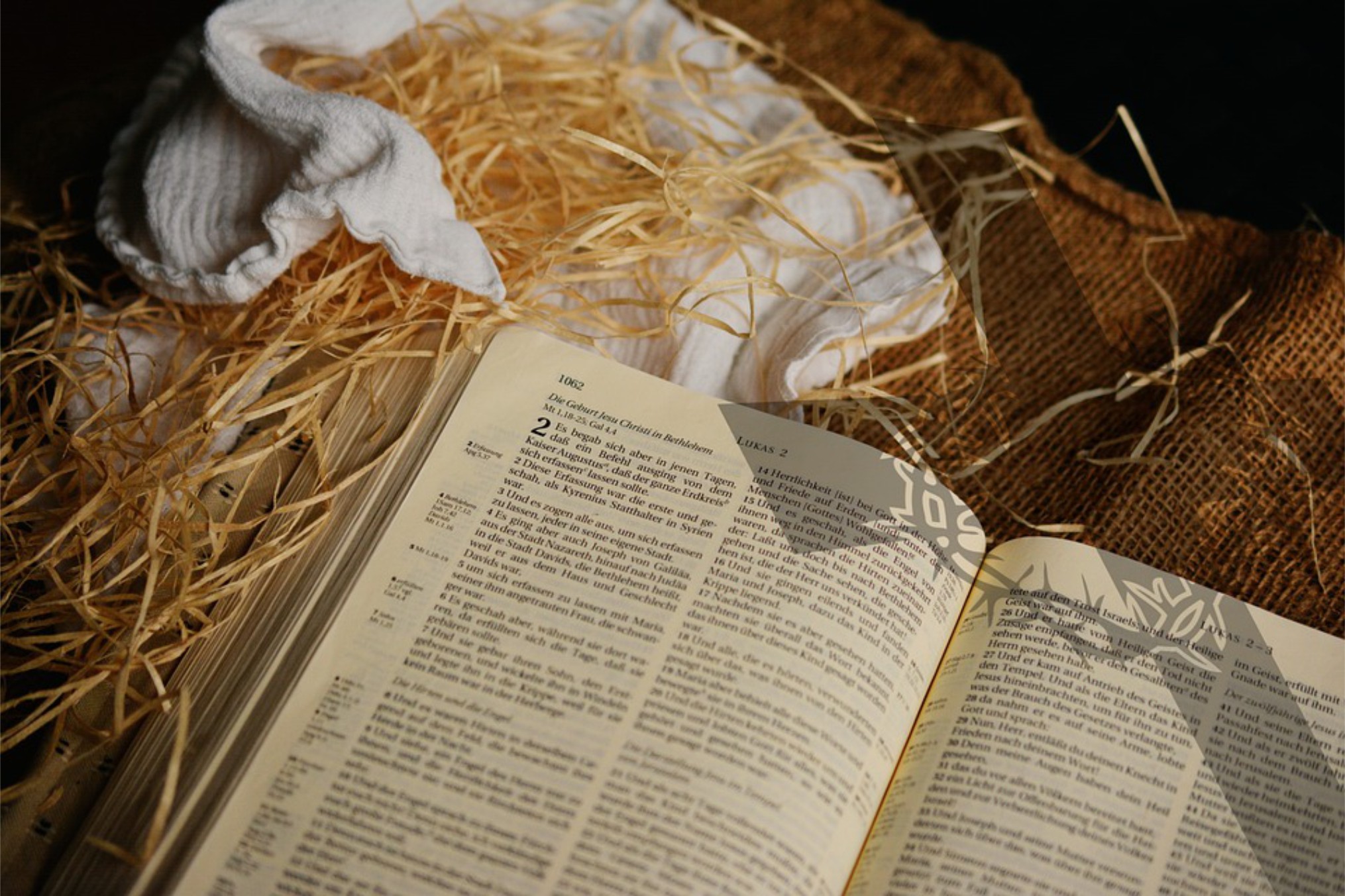 Nativity, Bible and Cross