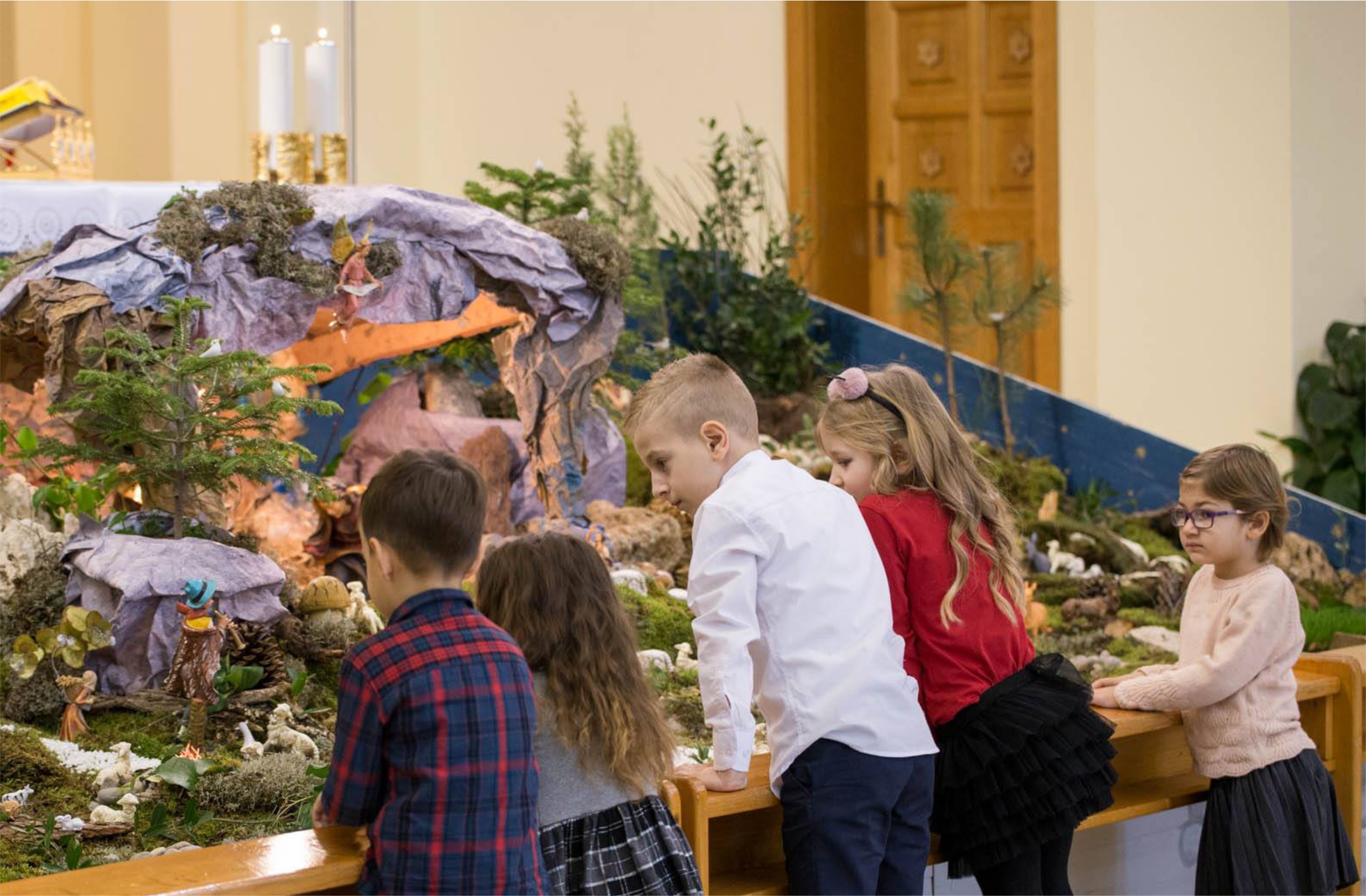 Nativity scene in Medjugorje and children